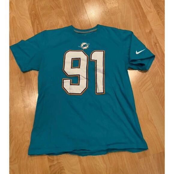 Nike NFL Miami Dolphins Men's LG Cameron Wake #91 Jersey Graphic T-Shirt - Picture 3 of 6
